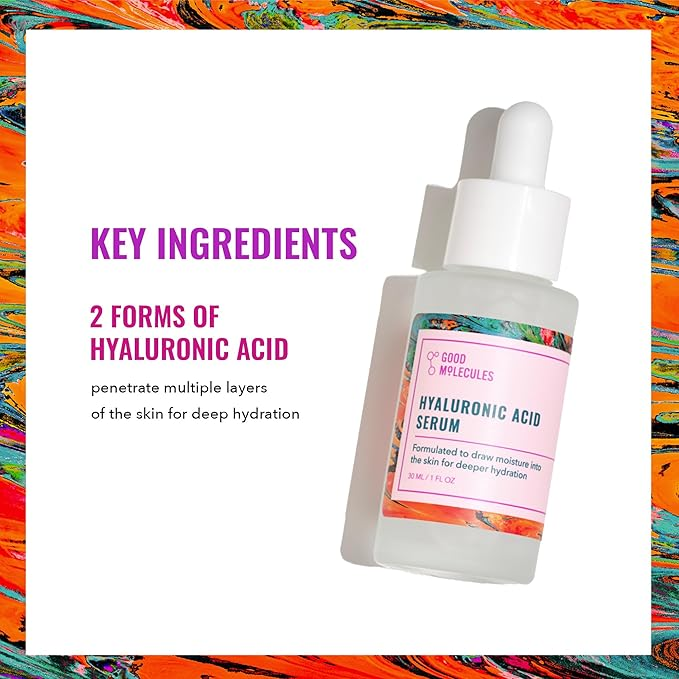 Applying Good Molecules Hyaluronic Acid Serum for smooth radiant skin